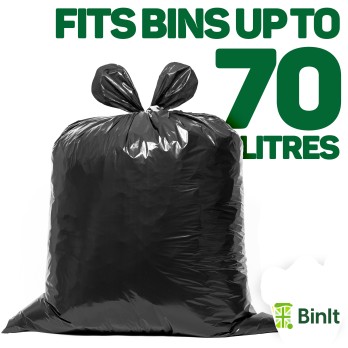 Everyday Flat Top Bin Bags Jumbo 90 Pack 70L Strong & Secure 100% recycled LDPE