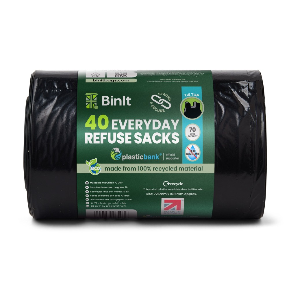Everyday Tie Top 70 Litres Strong & Secure 40 Refuse Sacks
