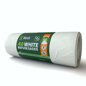 Everyday White Drawstring 30L 100% Recycled Refuse Sacks
